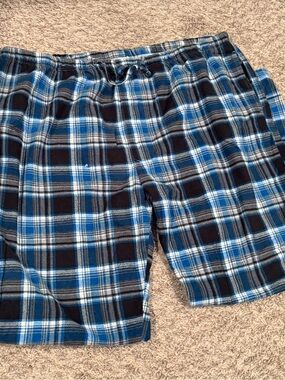 💙🖤 Club 7 Men’s XXL Blue Plaid Flannel Lounge Pajama Pants 🖤💙
